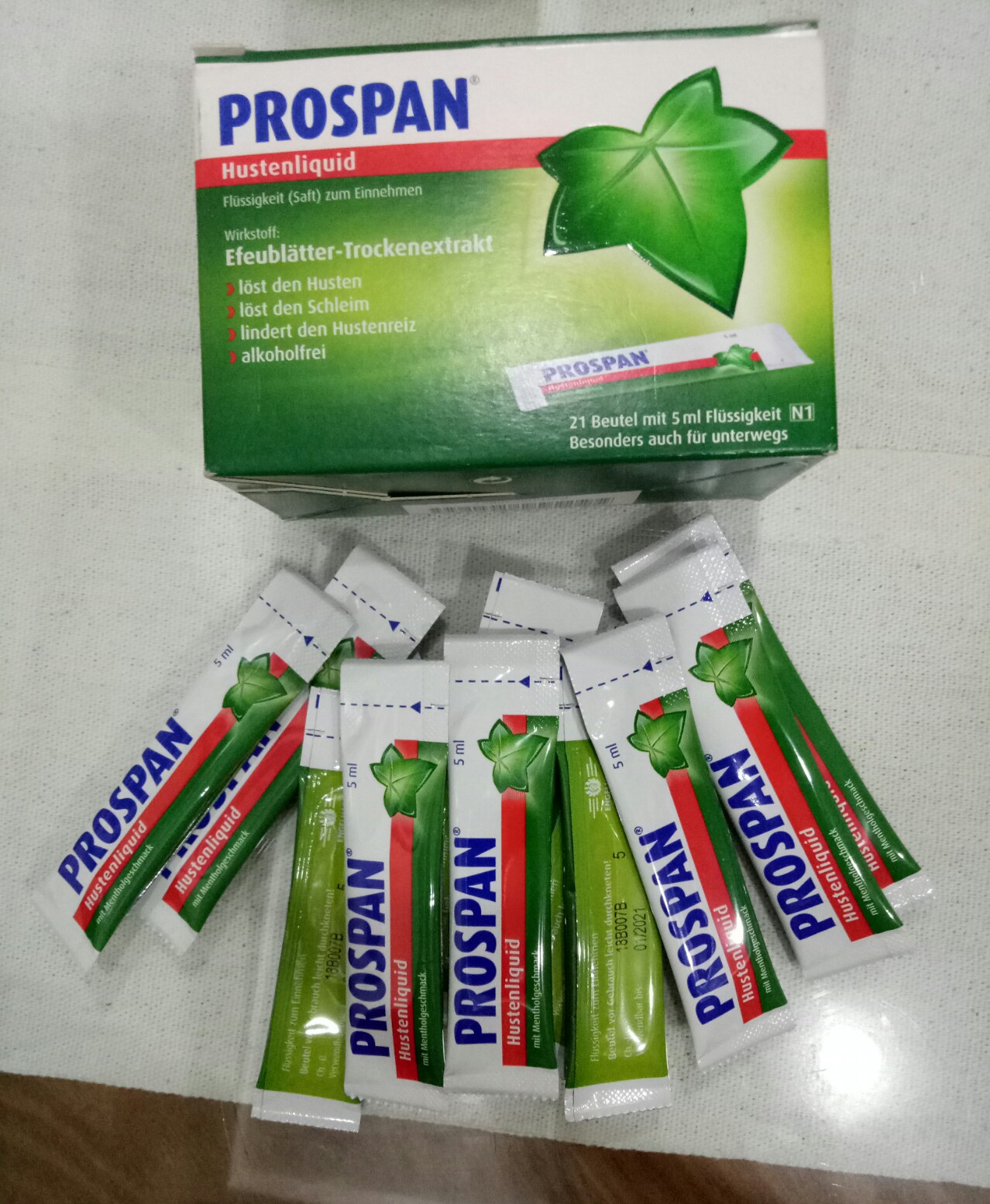 SIRO HO PROSPAN DẠNG GÓI 5ML  HỘP 21 GÓI ĐỨC