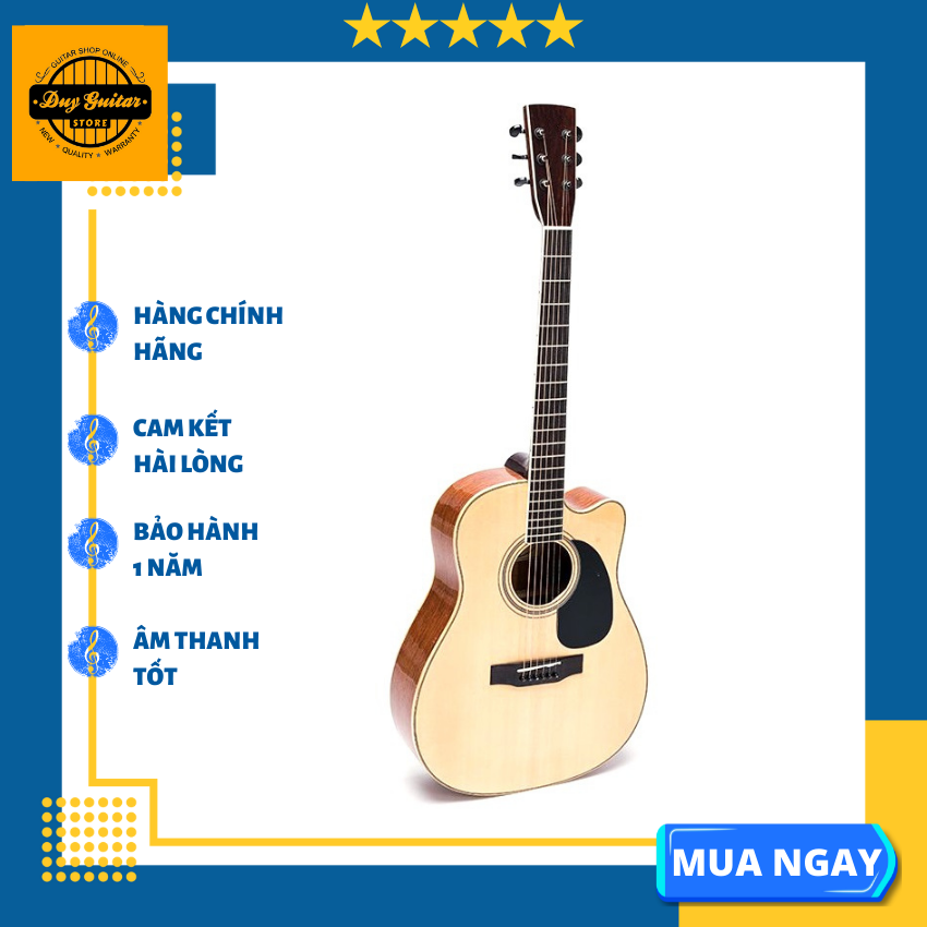 Đàn guitar Acoustic DJ260 Duy Guitar Store màu gỗ tự nhiên âm thanh vang tốt