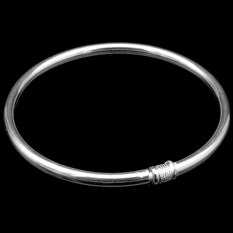 Vòng Tay Lắc Tay Nữ Bạc 925 Kiểu Tròn Trơn Bạc Hiểu Minh LTU227 Bảo Hành Vĩnh Viễn