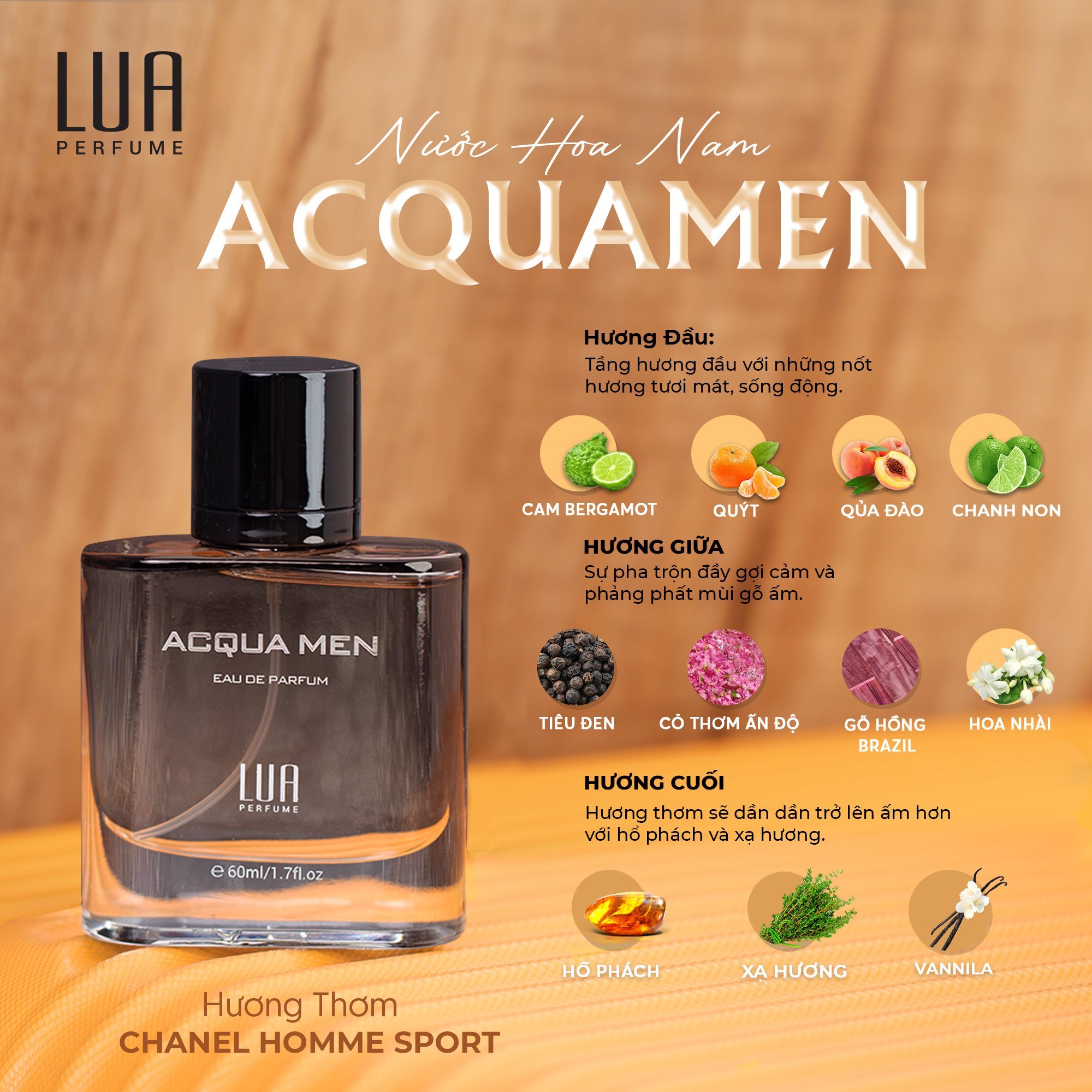 Nước Hoa LUA - Xạ Hương Acquamen 60ml