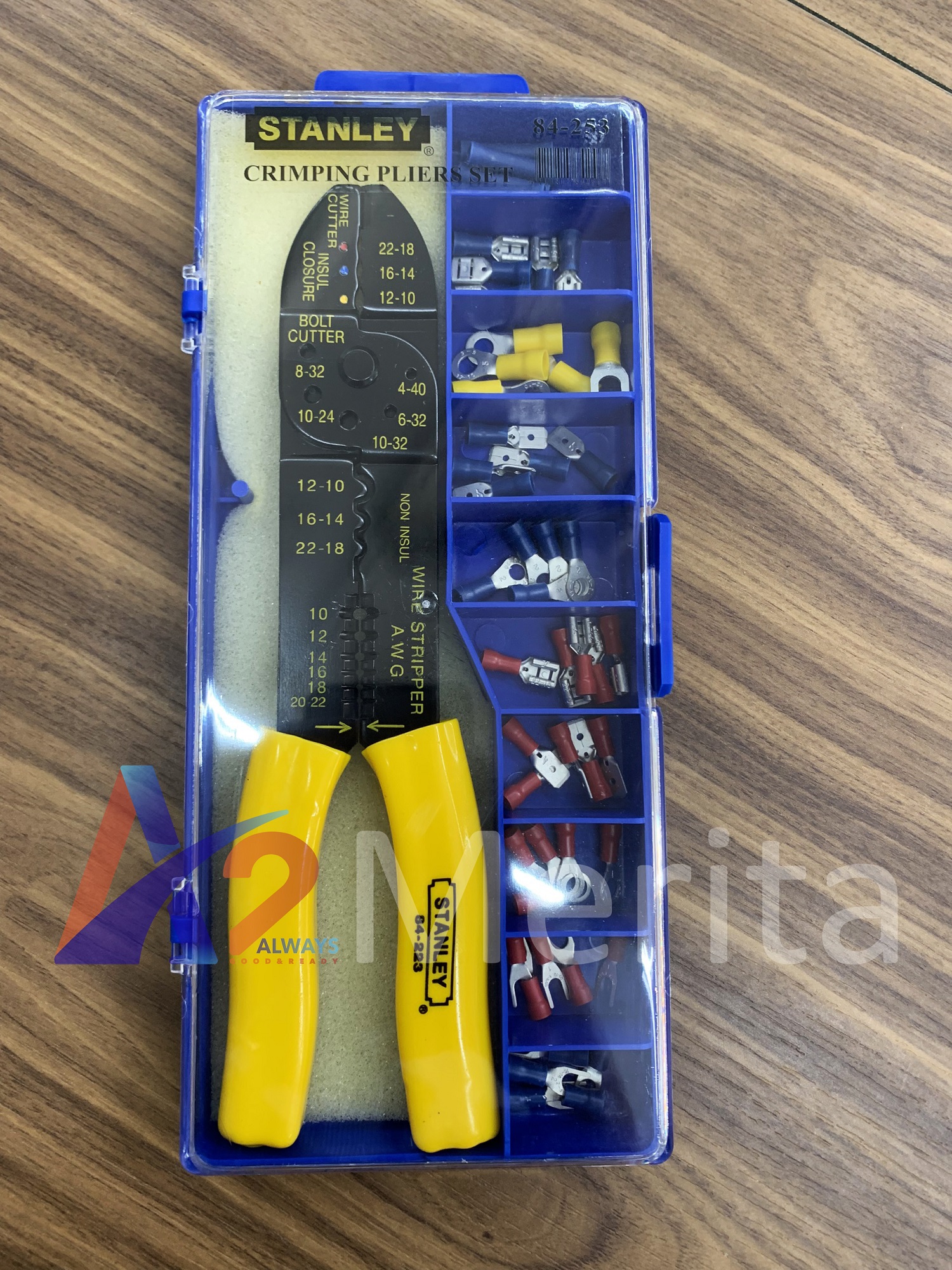 Kềm bấm cos 9 /230MM (kèm hộp đầu cos) Stanley 84-253-22