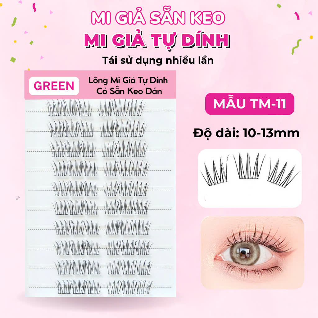 Mi Giả Có Keo Sẵn Không Dùng Keo Dán Tái Sử Dụng Được (Tặng 1 nhíp cho 1 đơn hàng)