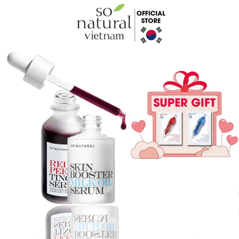Combo Giảm Ngăn Ngừa Mụn Và Dưỡng Da Red Peel Tingle Serum Và Milk Oil So Natural Hàn Quốc l Nhập Khẩu Chính Hãng giá rẻ