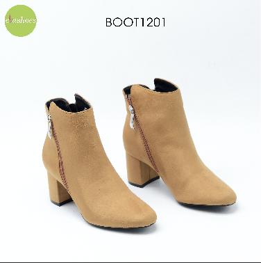 Bốt Cao Gót Đế Vuông Phối Khóa Da Lộn 5cm Evashoes – Boot1201