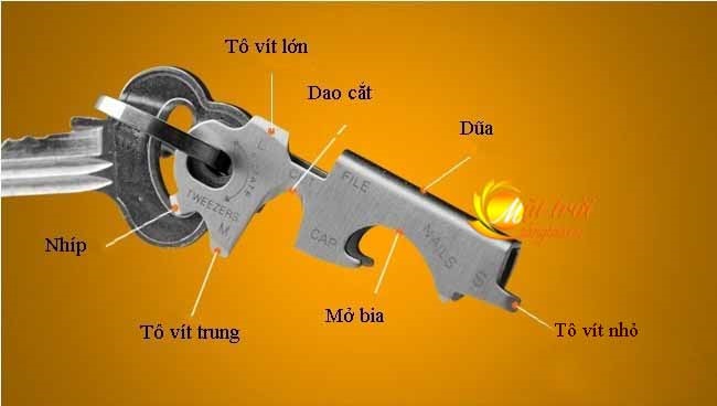 Móc khóa đa năng ôm chìa khóa Keytool EDC 8in1_