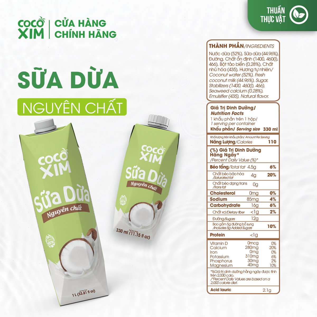 Sữa dừa Cocoxim Các Loại 330ml/Hộp