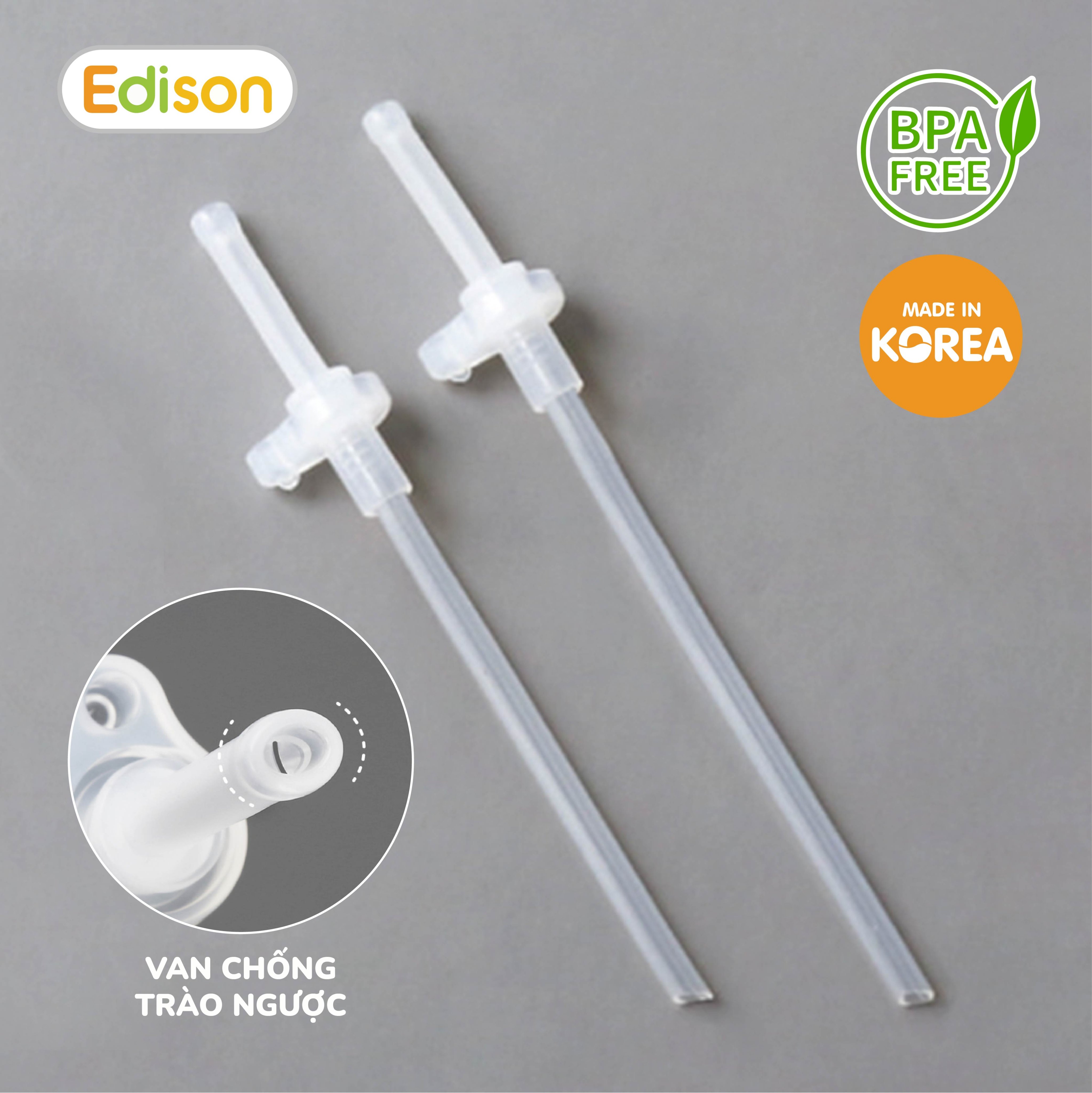 Set 2 Ống hút thay thế bình tập uống và bình nước Edison Hàn Quốc