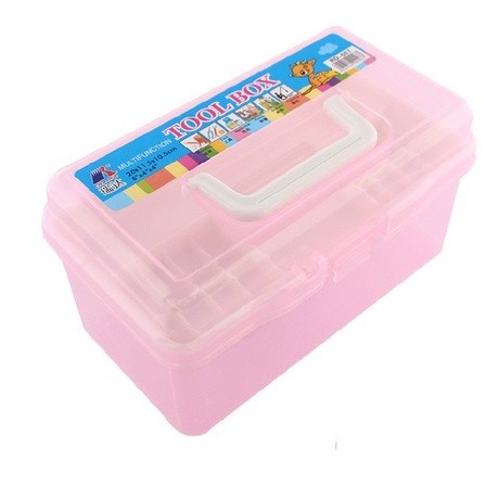 Cốp Nhựa Đựng Đồ Nail 2 Khay Cỡ Lớn, Có Tay Xách, Móc Cài Chắc Chắn, Nhiều Màu Đẹp Tùy Chọn Theo Sở Thích, Tiện Lợi