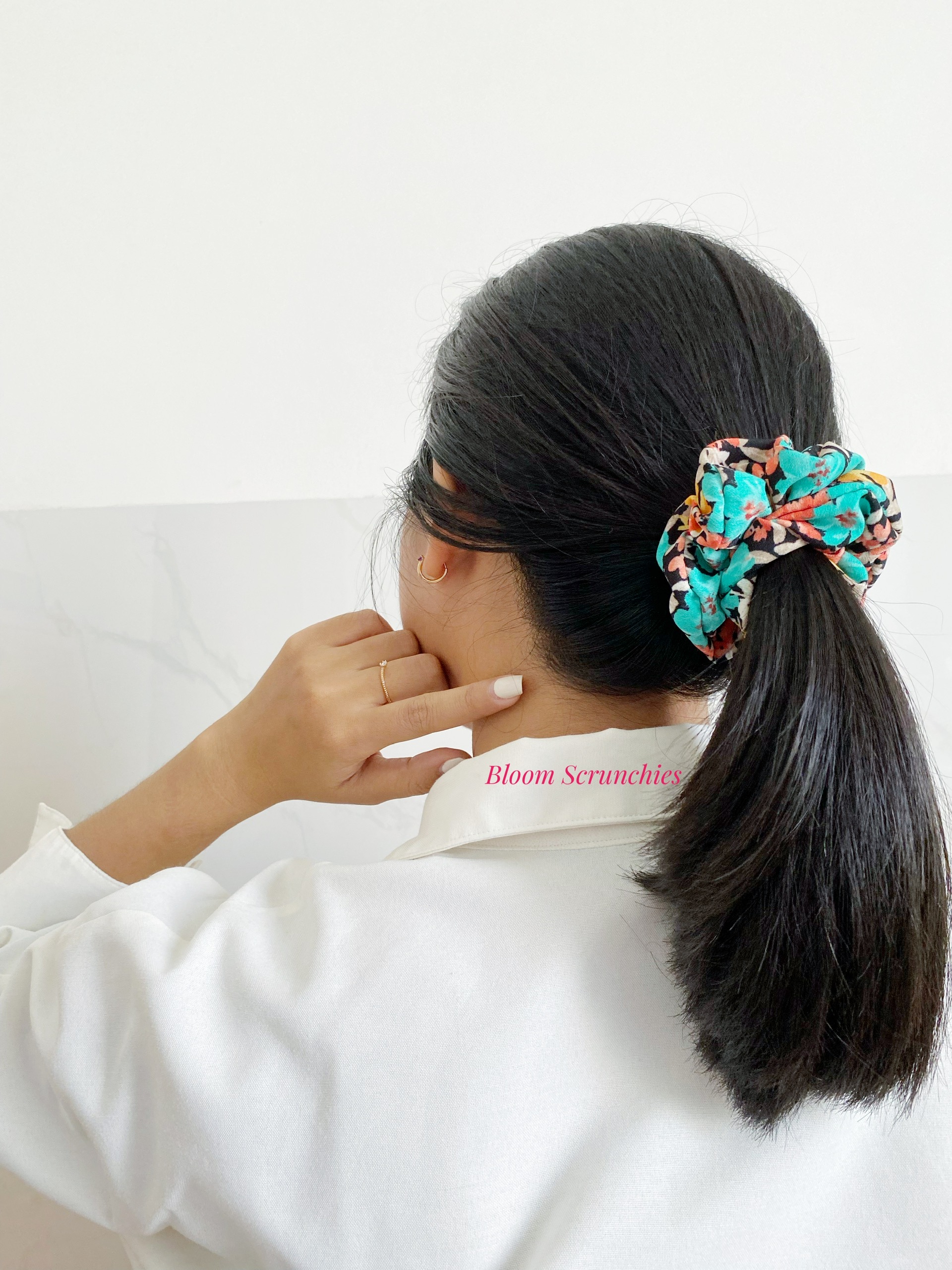 Dây cột tóc lụa tằm chun hoa nhí Mini_ Scrunchies