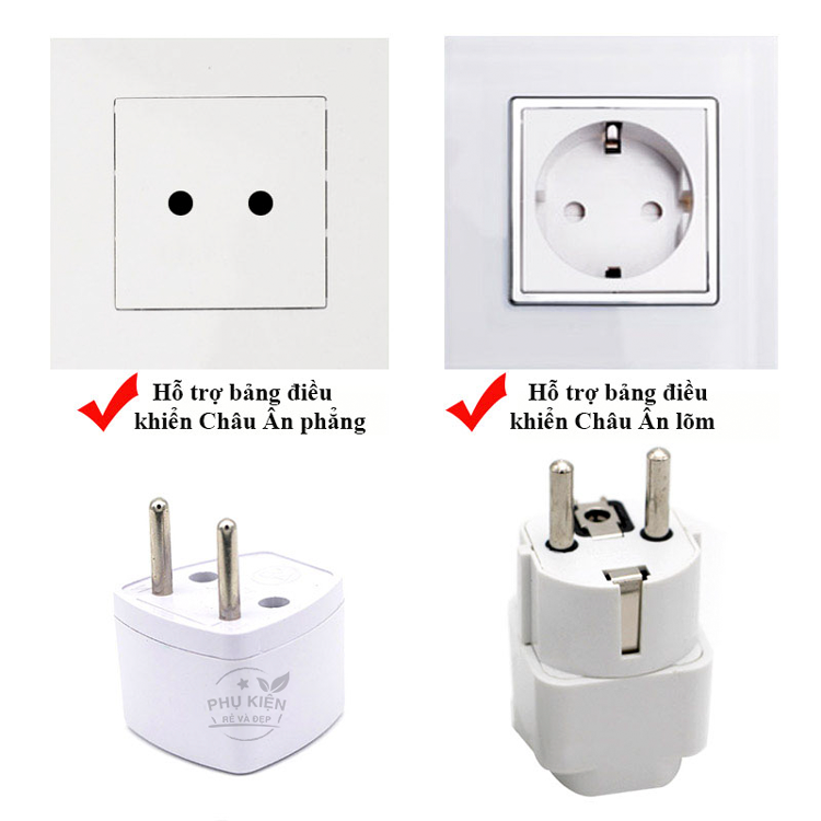 Ổ Cắm Chuyển Đổi AU/US/UK/EU sang DE Pháp Đức Hàn Quốc