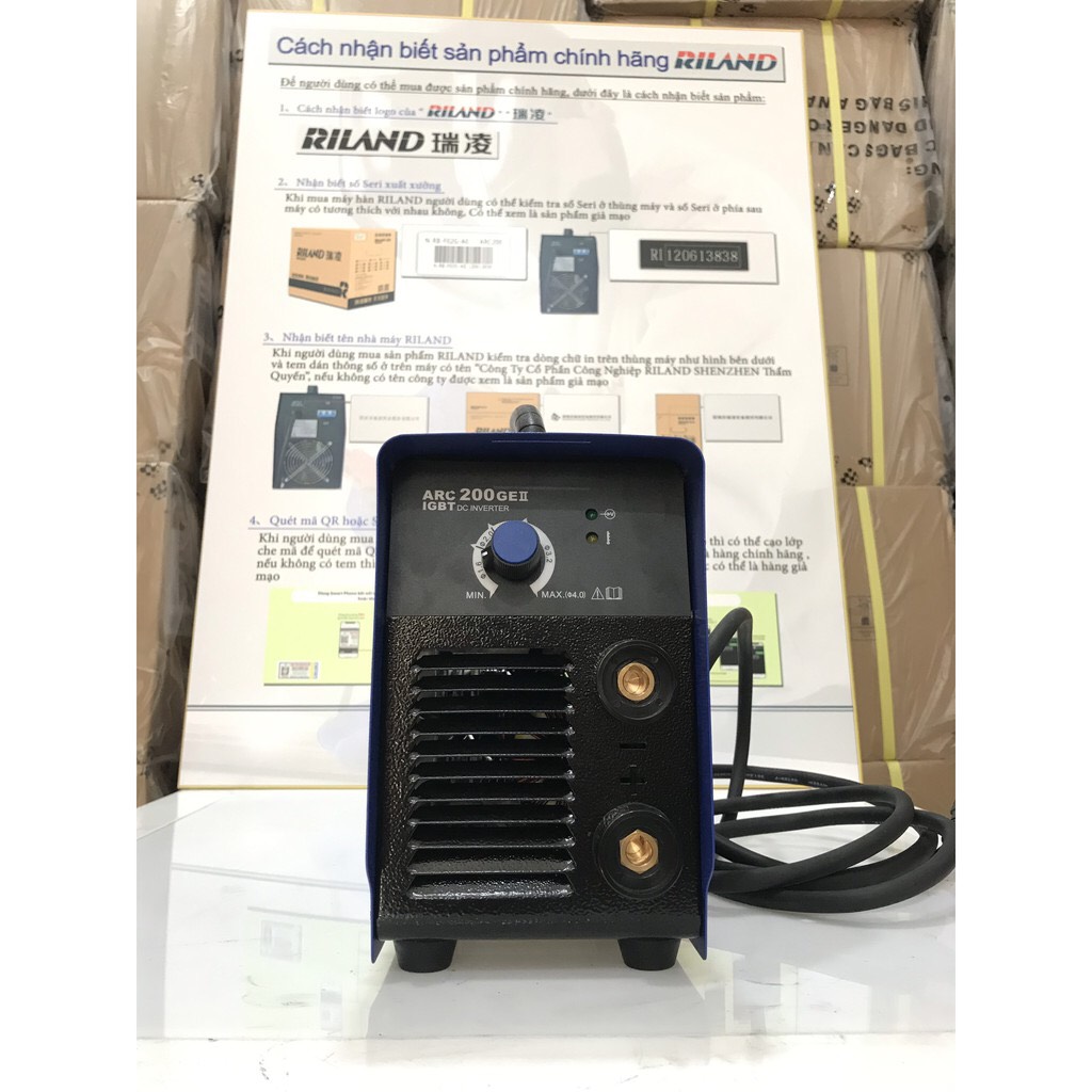 Chính hãng - máy hàn que điện tử 220v/4,4kva riland arc 200ge ii