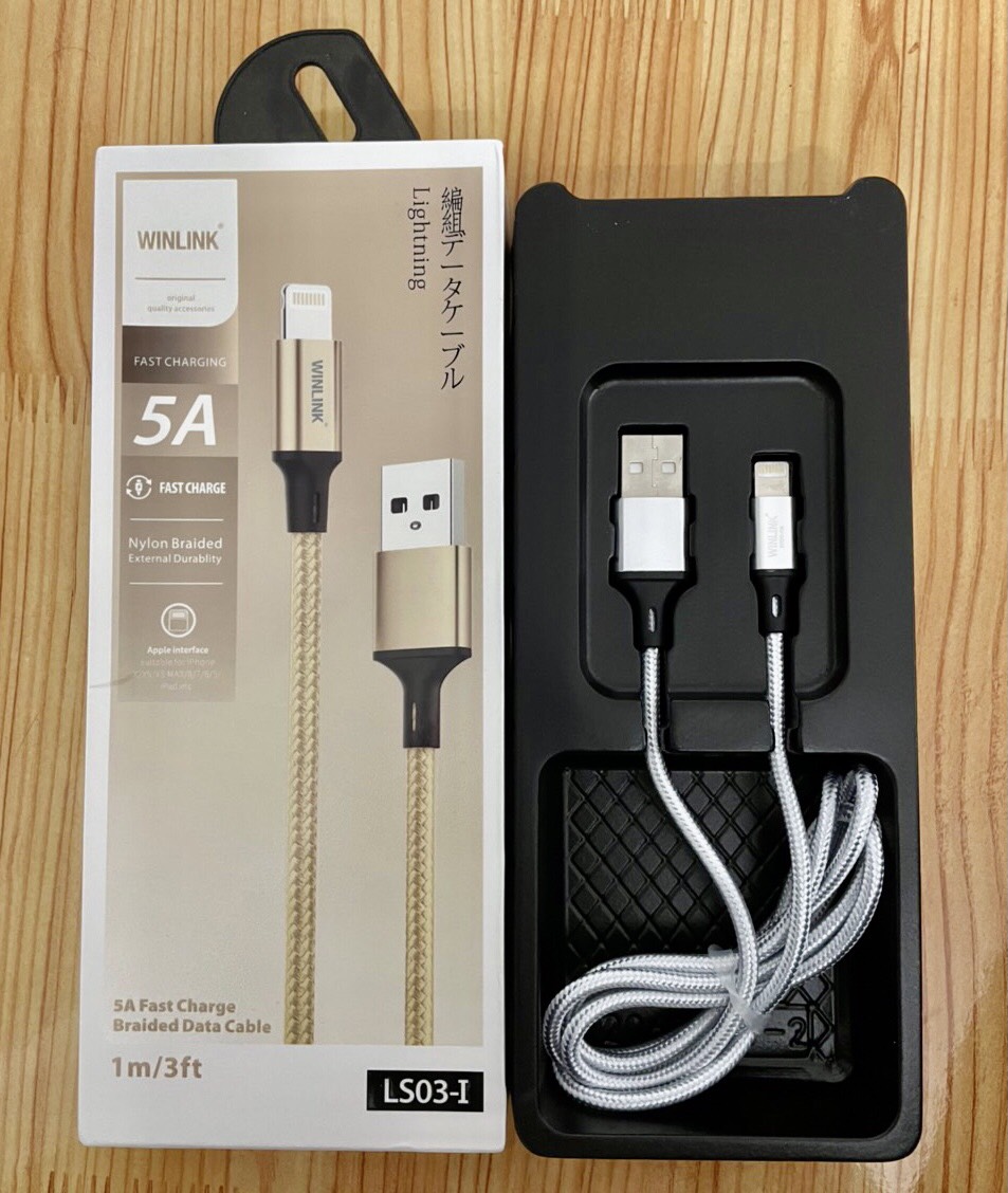 Dây Cáp Sac Nhanh 5A Winlink  LS03 Đuôi Sạc Iphone (Từ 5 - 12Promax)