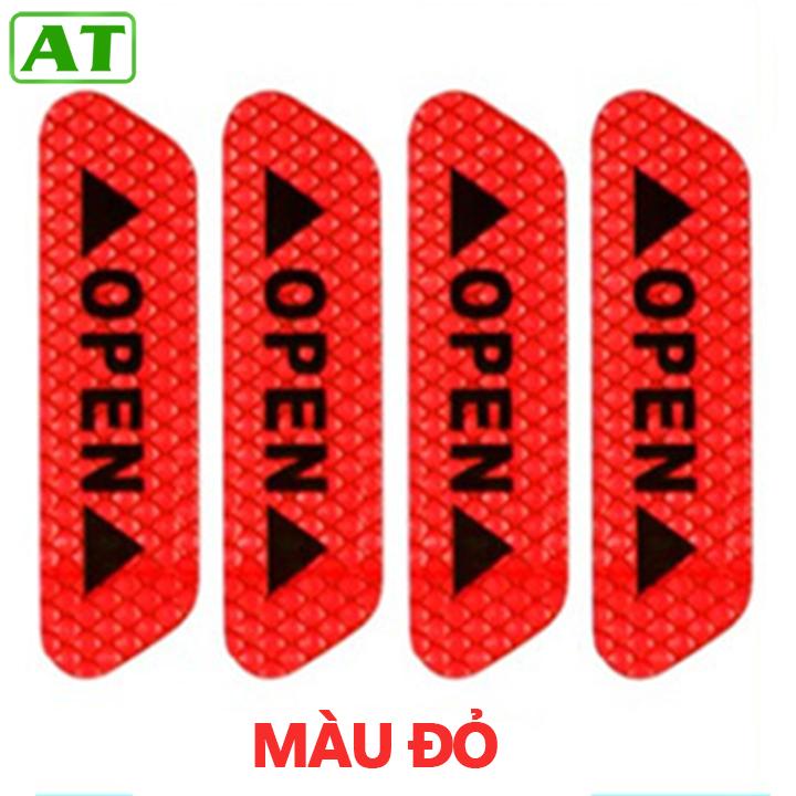 Bộ 4 Tem Dán Phản Quang Mở Cửa Ô Tô Xe Hơi