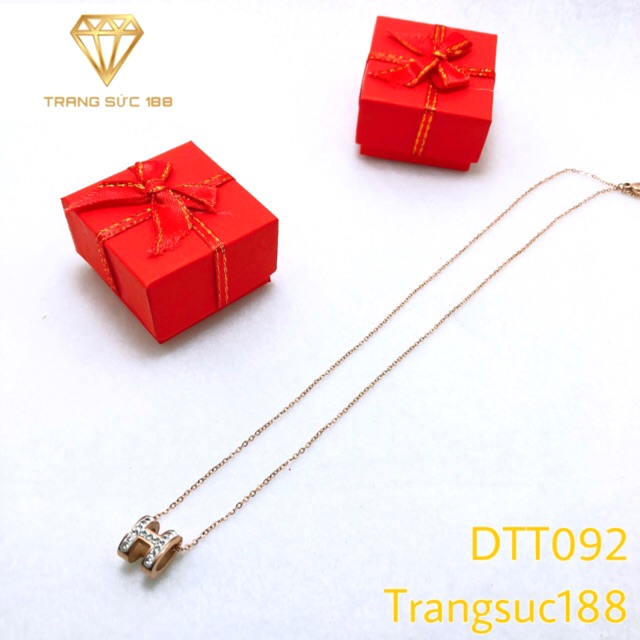 [HCM]Dây chuyền titan chữ H Đính Đá DTT092