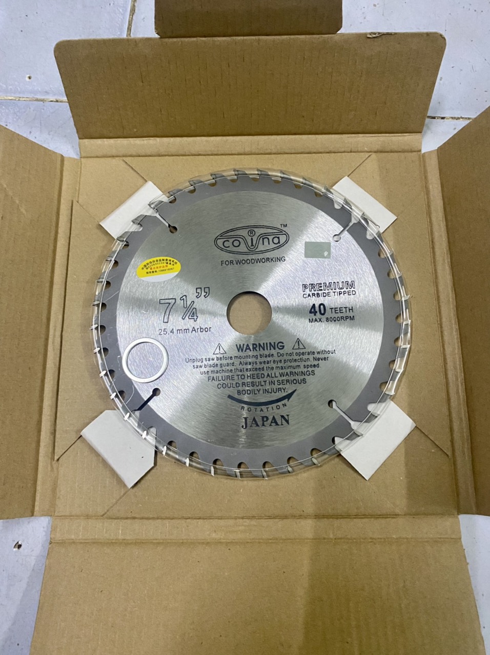 Lưỡi cắt gỗ covina 180mm(1,8 tất) 40 răng