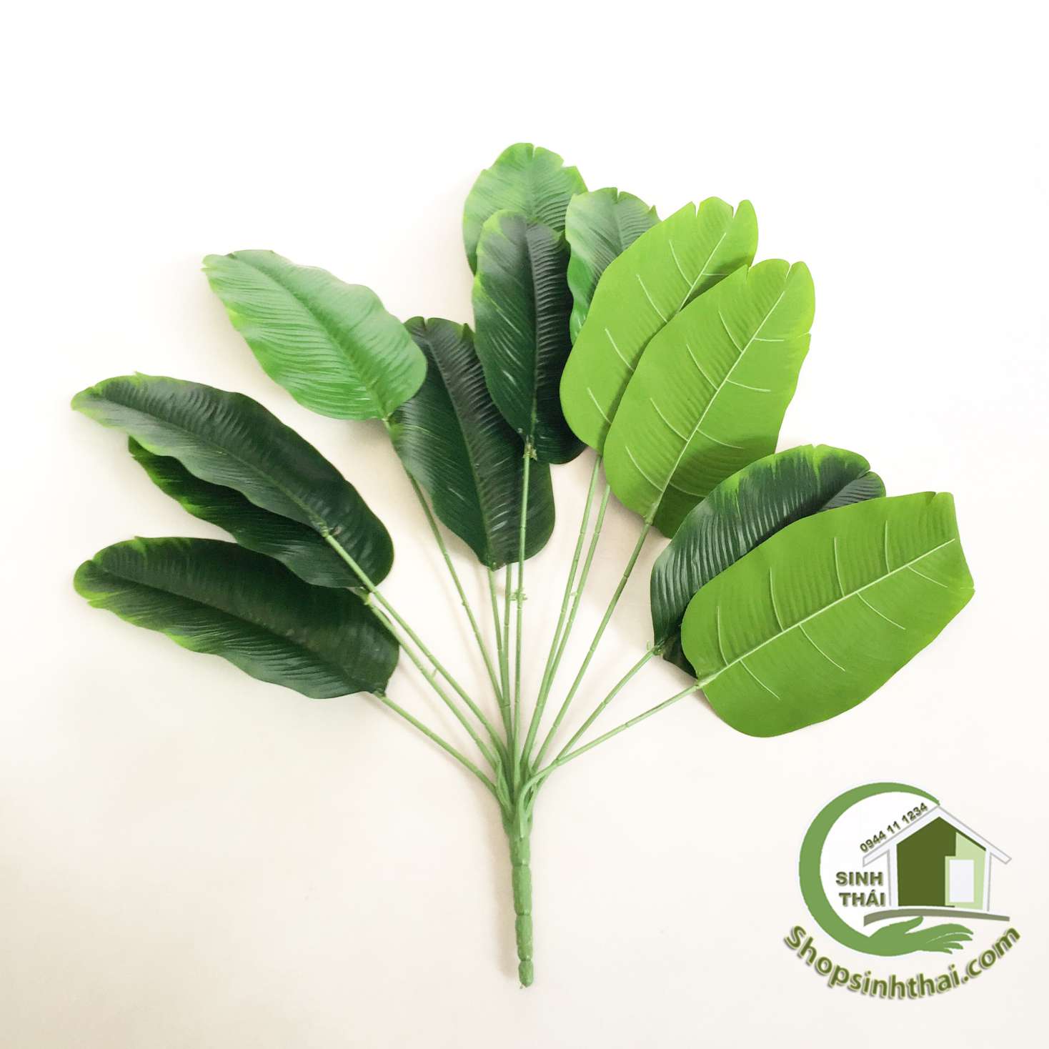 [HCM]Bụi cây chuối màu xanh - bụi lớn cao 65cm - cây giả cao cấp