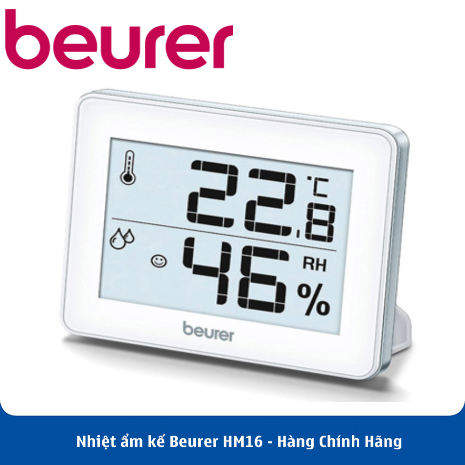 Nhiệt ẩm kế Beurer HM16 của Đức giúp bạn biết được chính xác Nhiệt độ, Độ ẩm để điều chỉnh về mức tối ưu (bảo hành 24 tháng)