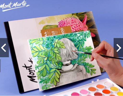 Sổ vẽ màu nước, A5/A4/A3, 300gsm, Mont marte