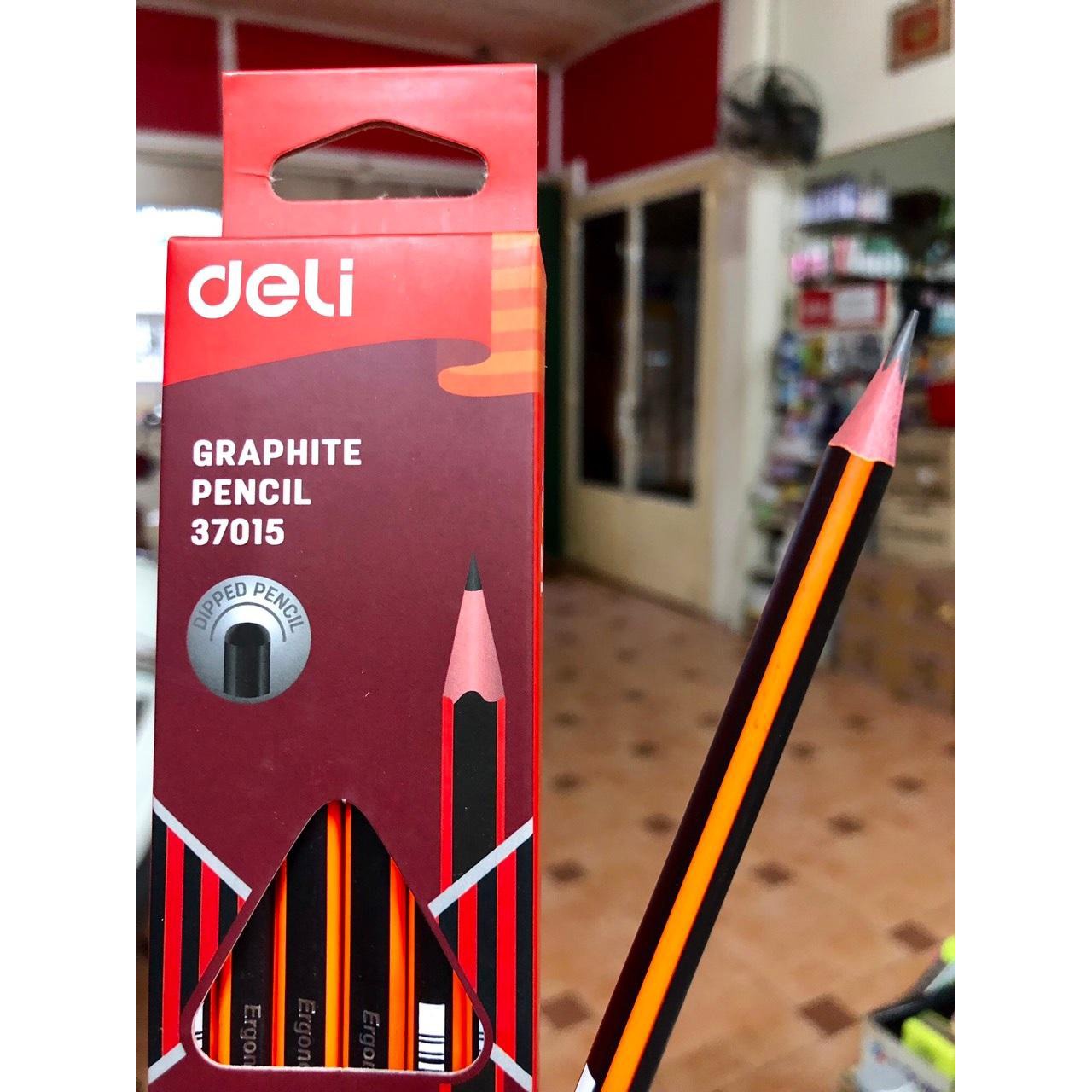 (Hộp 12 Cây) Bút chì gõ tam giác 2B Deli - E37013/E37015