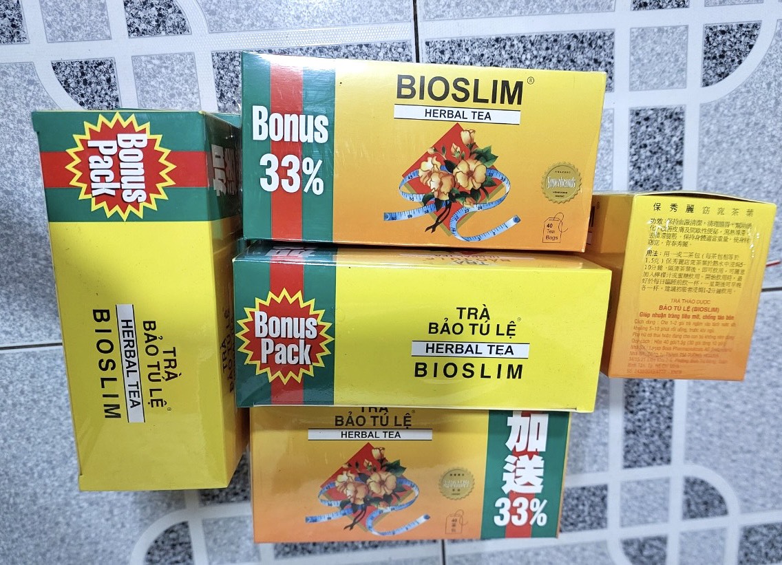 Trà giảm cân thải độc tiêu mỡ Bảo Tú Lệ Bioslim chín hãng hộp 40 gối