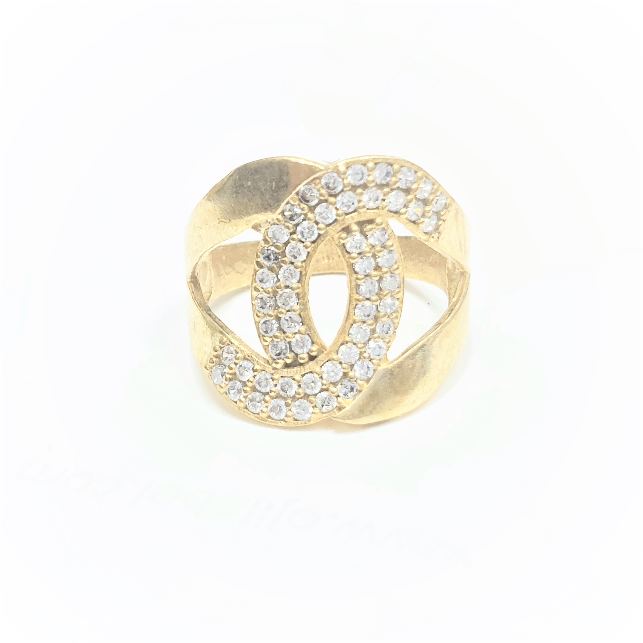 (Có ký hiệu- Không Phai Màu) Nhẫn Nữ Chữ C Đính Đá Vonfram Cao Cấp-Màu vàng tây đẹp xịn không phai màu