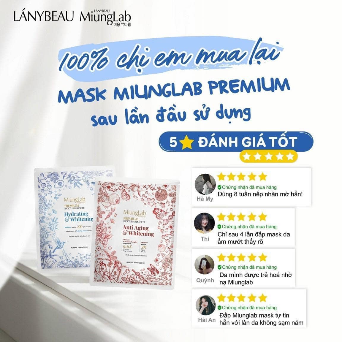 [FreeShip Max] - 1 Hộp Nạ Miunglab Premium (10 Miếng) - KhoMyPhamCT