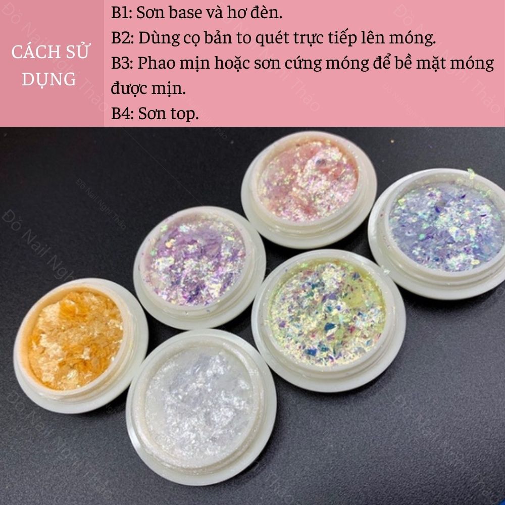 Nhũ rắc khổng tước 6 màu