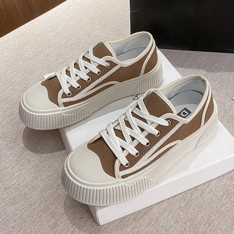 Giày thể thao nữ VK độn đế 4cm viền kẻ chất liệu vải canvas siêu đẹp mẫu mới phong cách thời trang hàn quốc hot trend 2022 giày sneaker nữ giá rẻ đế bằng giày bata nữ đi học