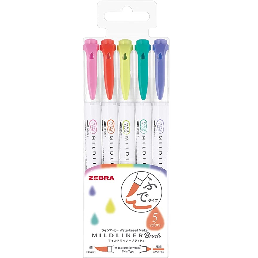BỘ 5 BÚT ZEBRA MILDLINER BRUSH