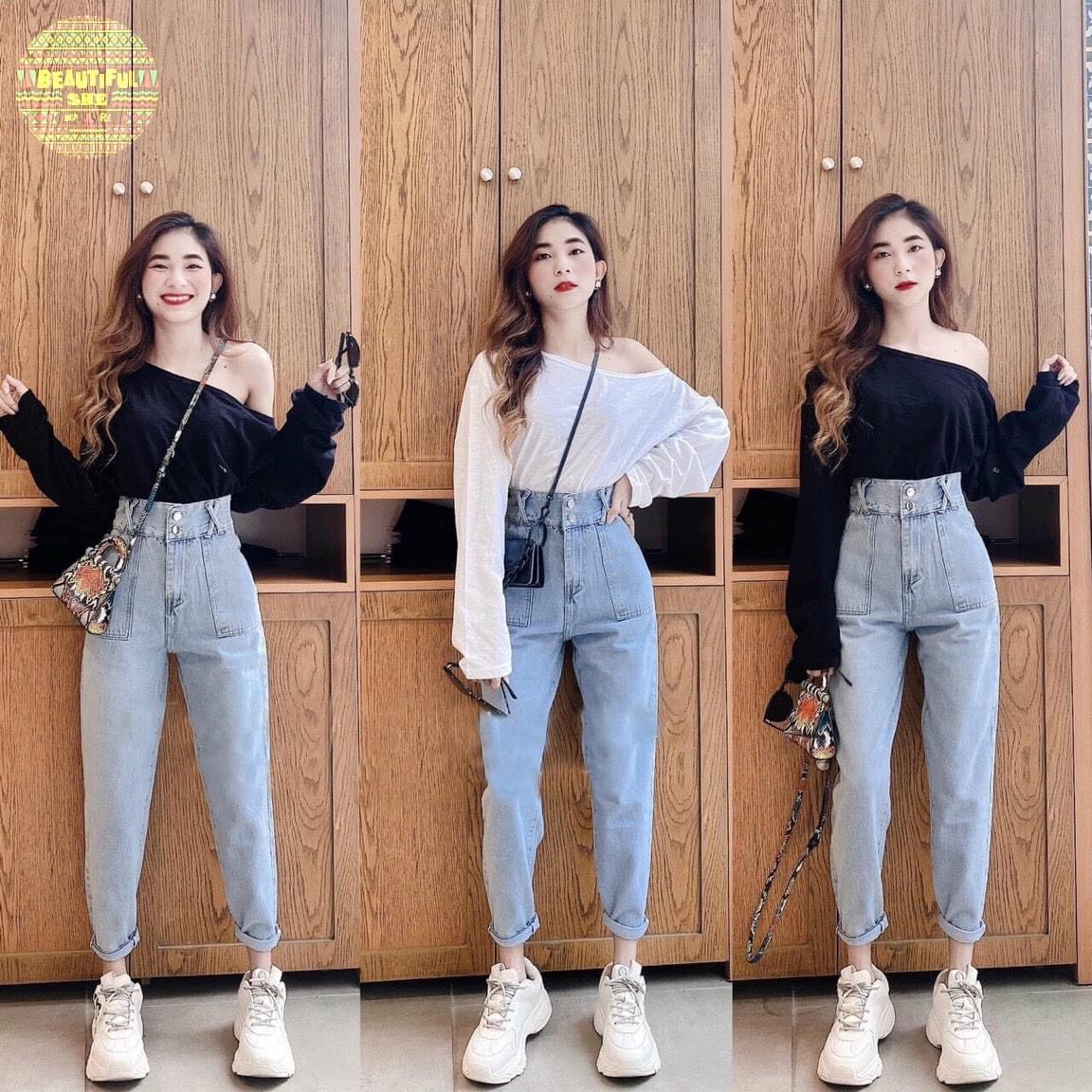 [HCM][mẫu mới] Quần baggy jean nữ mẫu mới lưng cao siêu hot hàng cao cấp thời trang Cheryshop94 C235