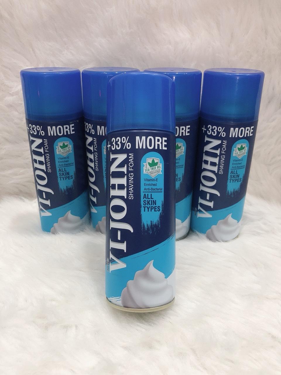 Bọt Cạo Râu VI-JOHN Trà Xanh 400ml