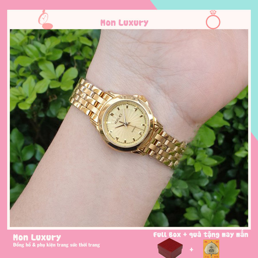 Đồng Hồ Nữ Halei 431M Mặt Nhỏ Full Gold Máy Nhật Chính Hãng Chống Nước - Full Box + Pin Dự Phòng + Quà Tặng May Mắn