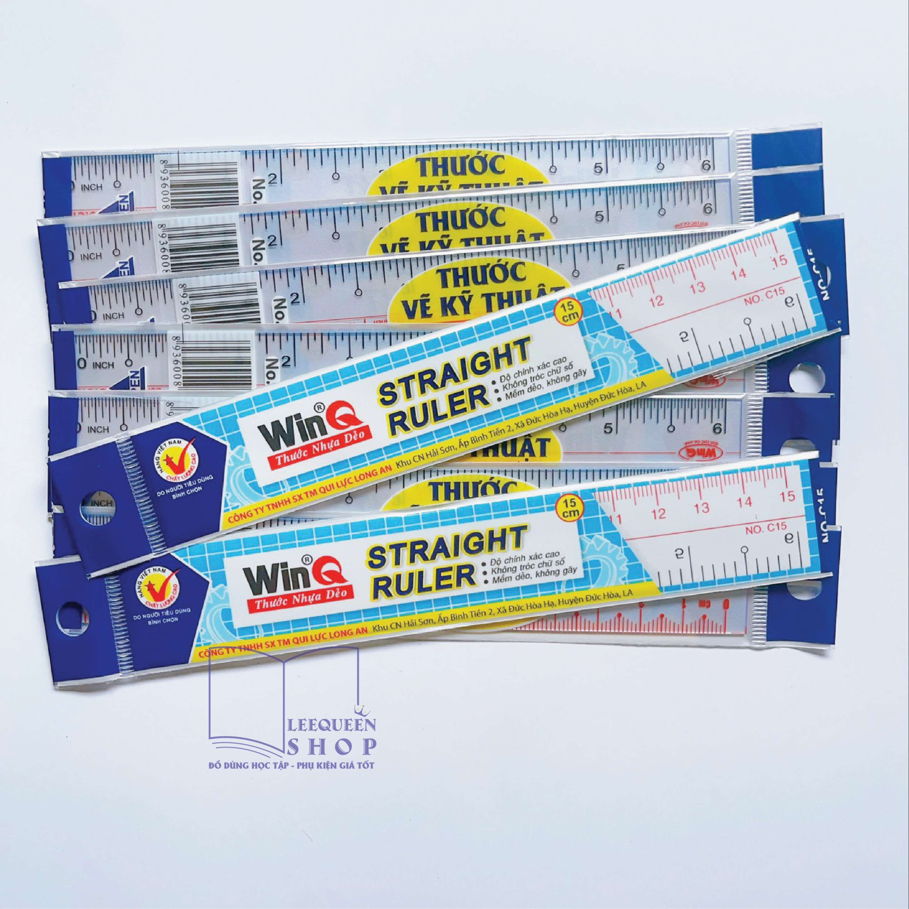 Combo 2 cây Thước Kẻ Dẻo WinQ 15cm