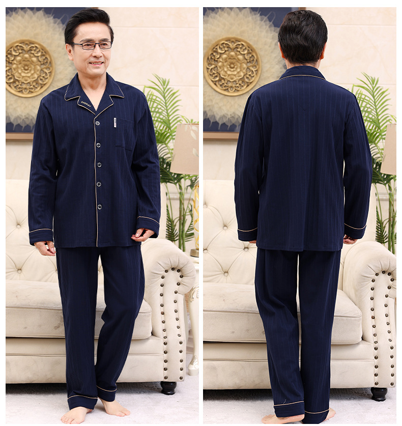 Bộ pyzama vải cho ông già, cotton 100%