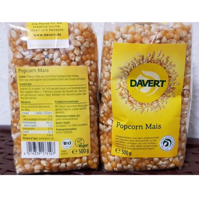Ngô nổ bỏng hữu cơ Davert 100gr