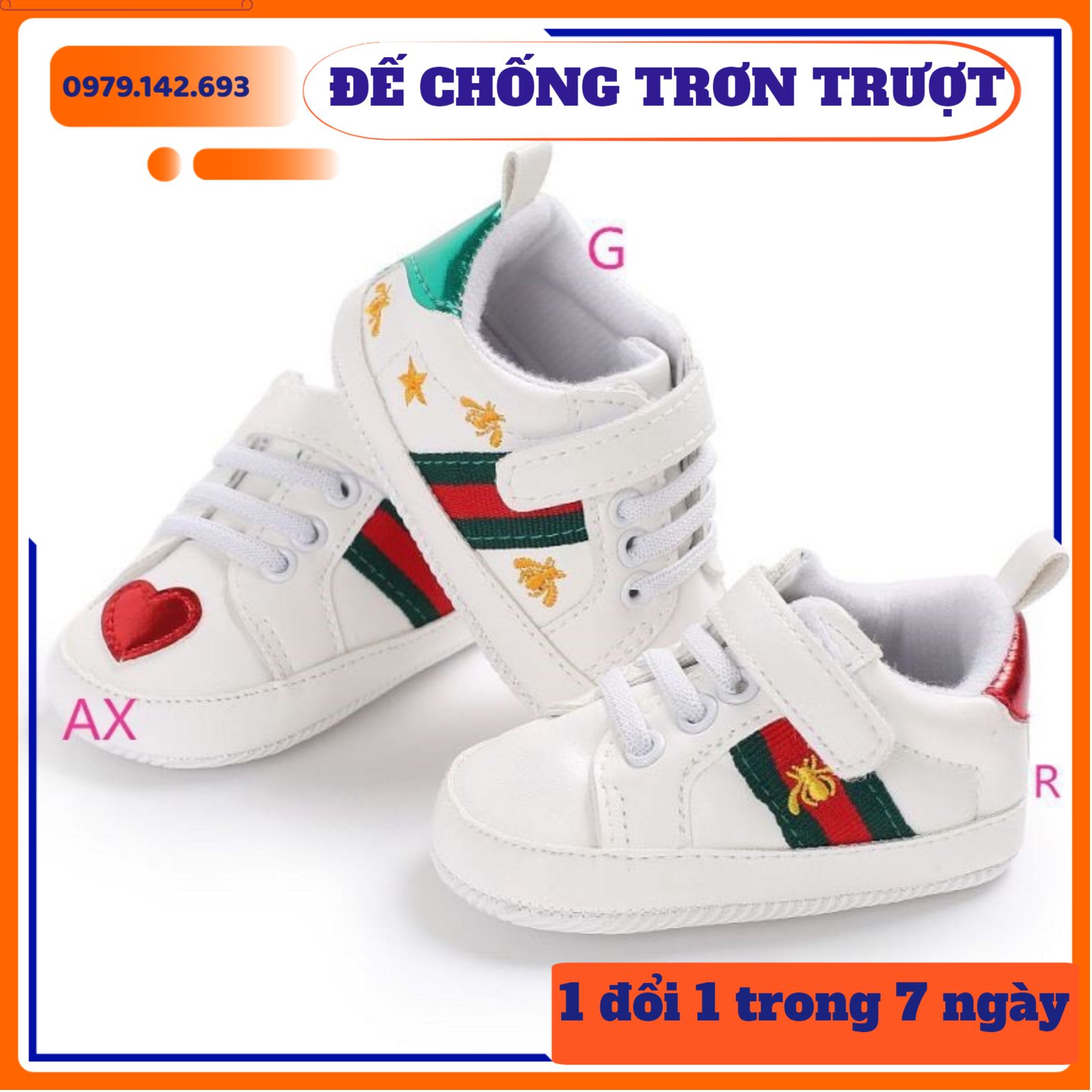 Giày tập đi em bé, dép tậ đi phong cách thể thao cực chất cho bé
