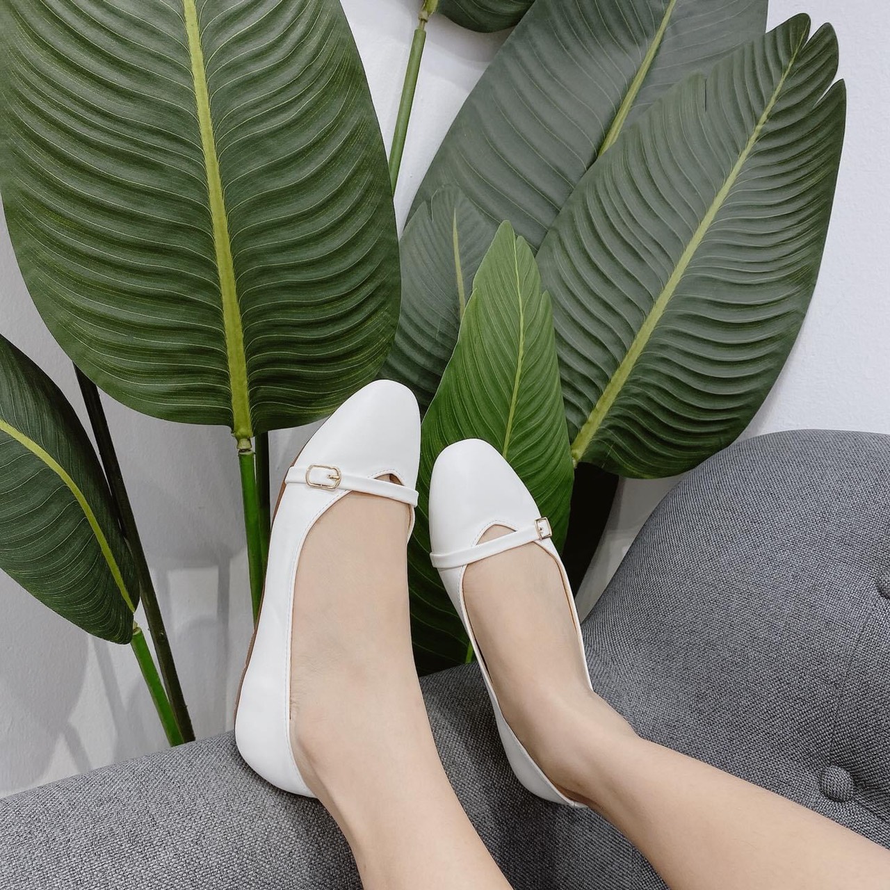 [HỖ TRỢ ĐỔI SIZE] giày búp bê phối dây khóa ngang
