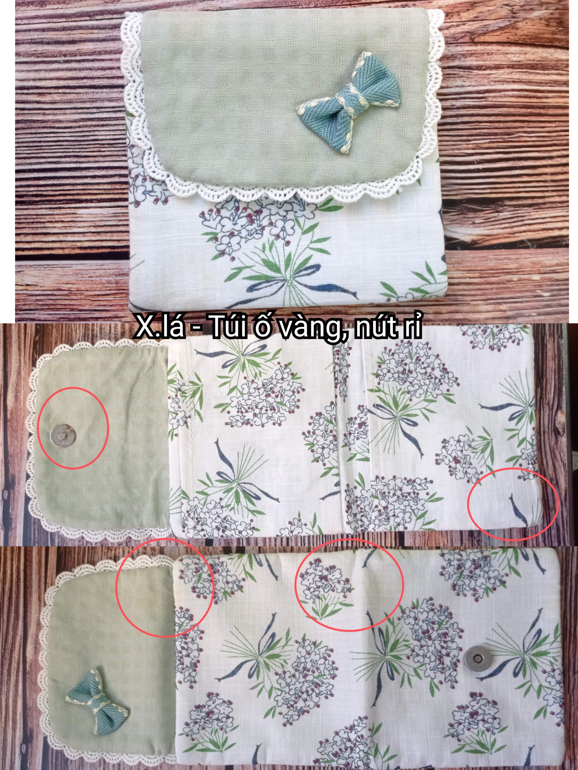 Ví Mini Hoa lay ơn nắp gập 2 ngăn 55k