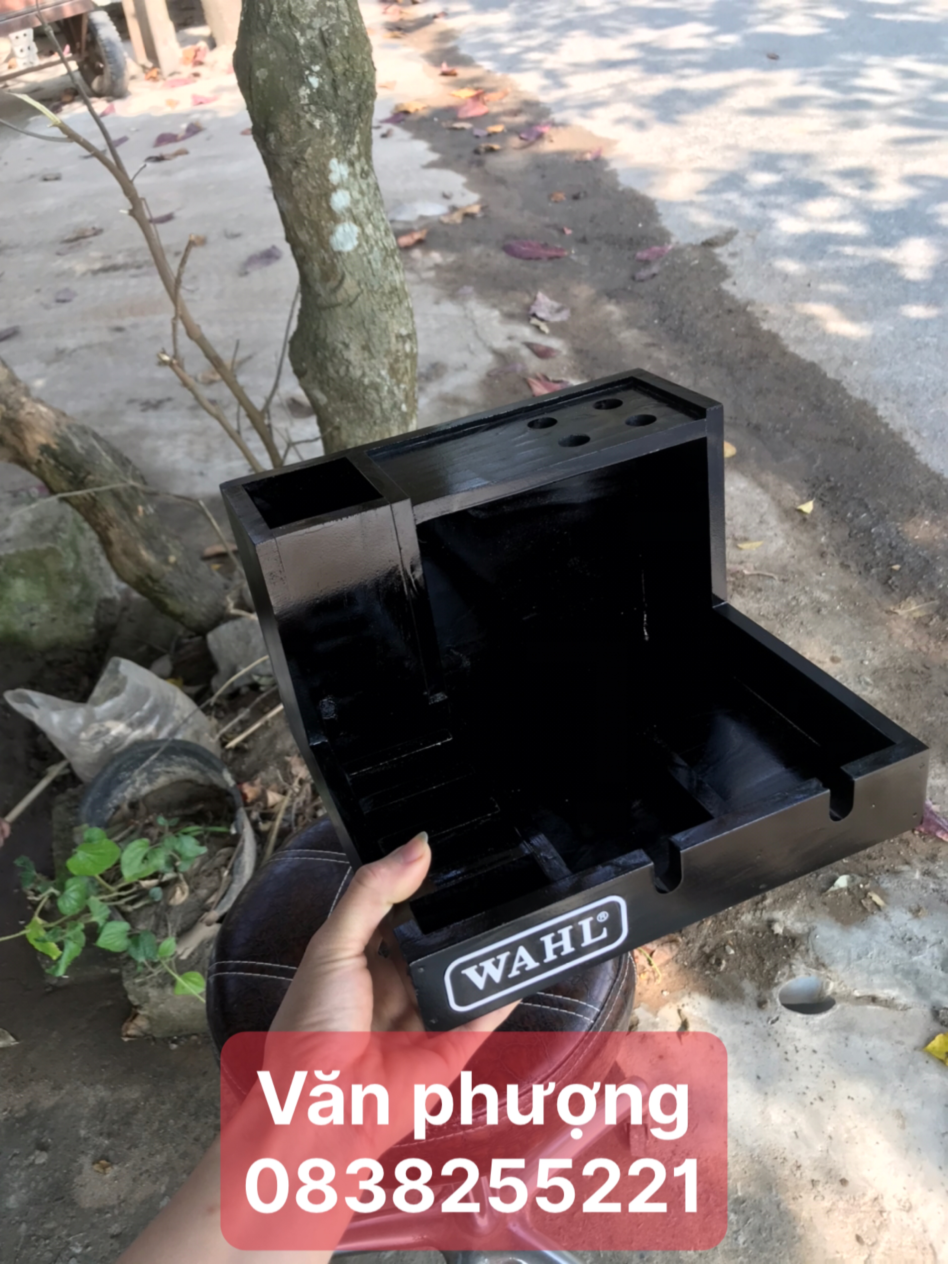 khay gỗ đựng tông đơ