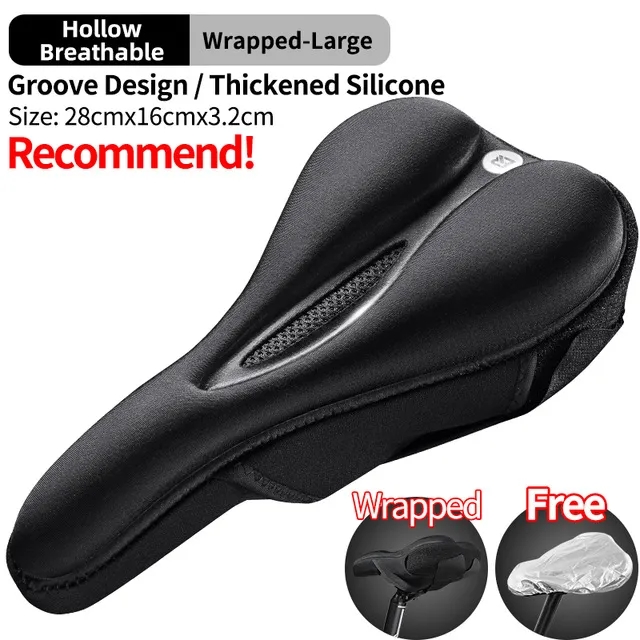 ROCKBROS Bicycle Saddle Cover Liquid Silicone Gels Saddle Cover Hollow Breathable Comfortable Soft Cycling Seat Accessories
