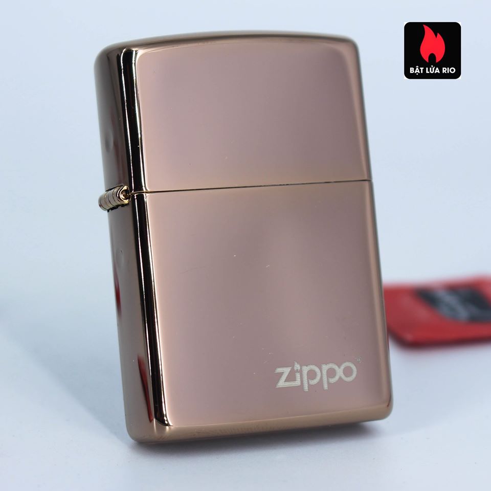Bật lửa Zippo 49190ZL – Zippo High Polish Rose Gold Zippo Logo