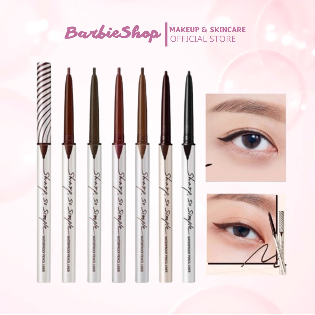 Bút kẻ Mắt Dạng Sáp Clio Sharp So Simple Waterproof Pencil Liner Đen - Nâu - Nâu Choco