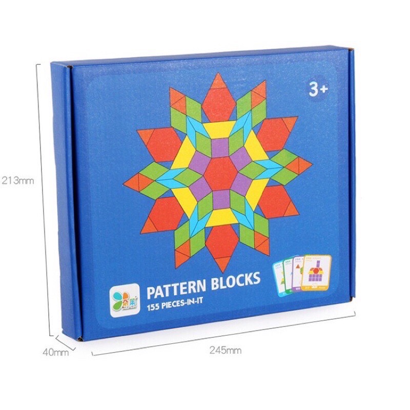 Bộ Ghép Hình Sáng Tạo Pattern Block 155 Chi Tiết