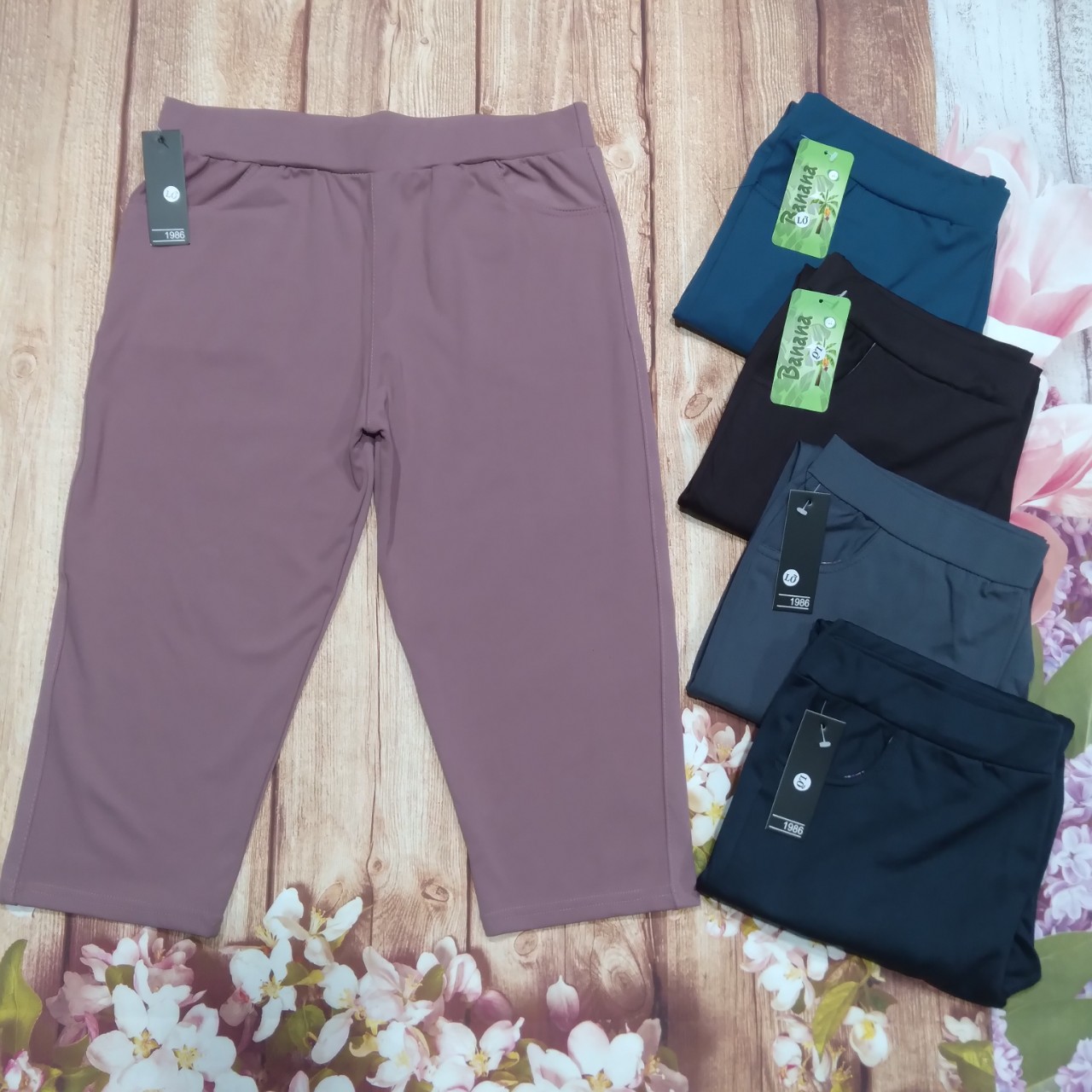 Quần lửng legging vải thun cao cấp mặc dáng ôm lưng thun mềm mịn co giản tốt