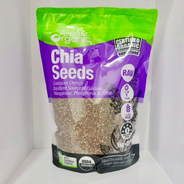 Hạt Chia Úc Absolute Organic Chia Seeds - túi 1kg