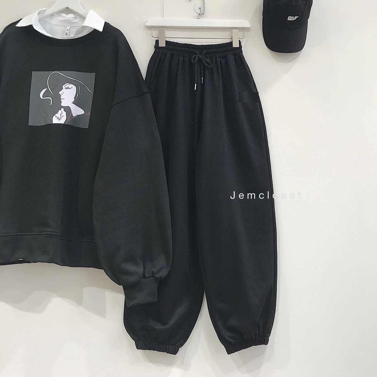 🌜SET QUẦN NỈ TRƠN + SWEATER NỈ CÔ GÁI