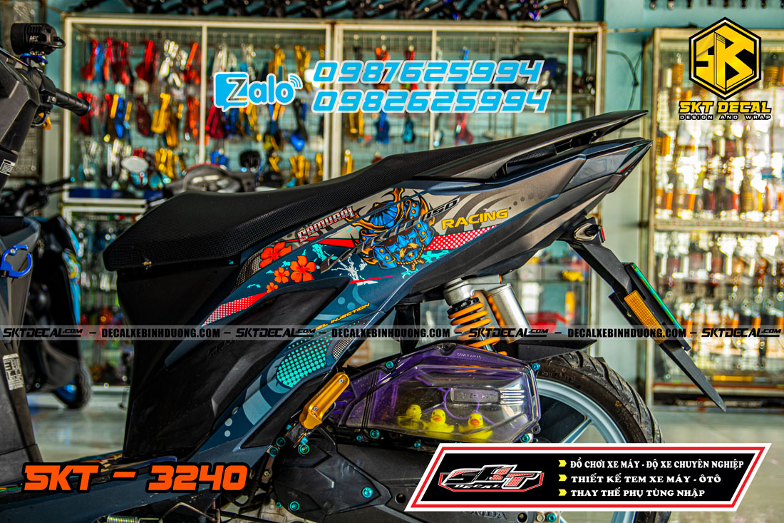 tem rời vario xanh đen samurai