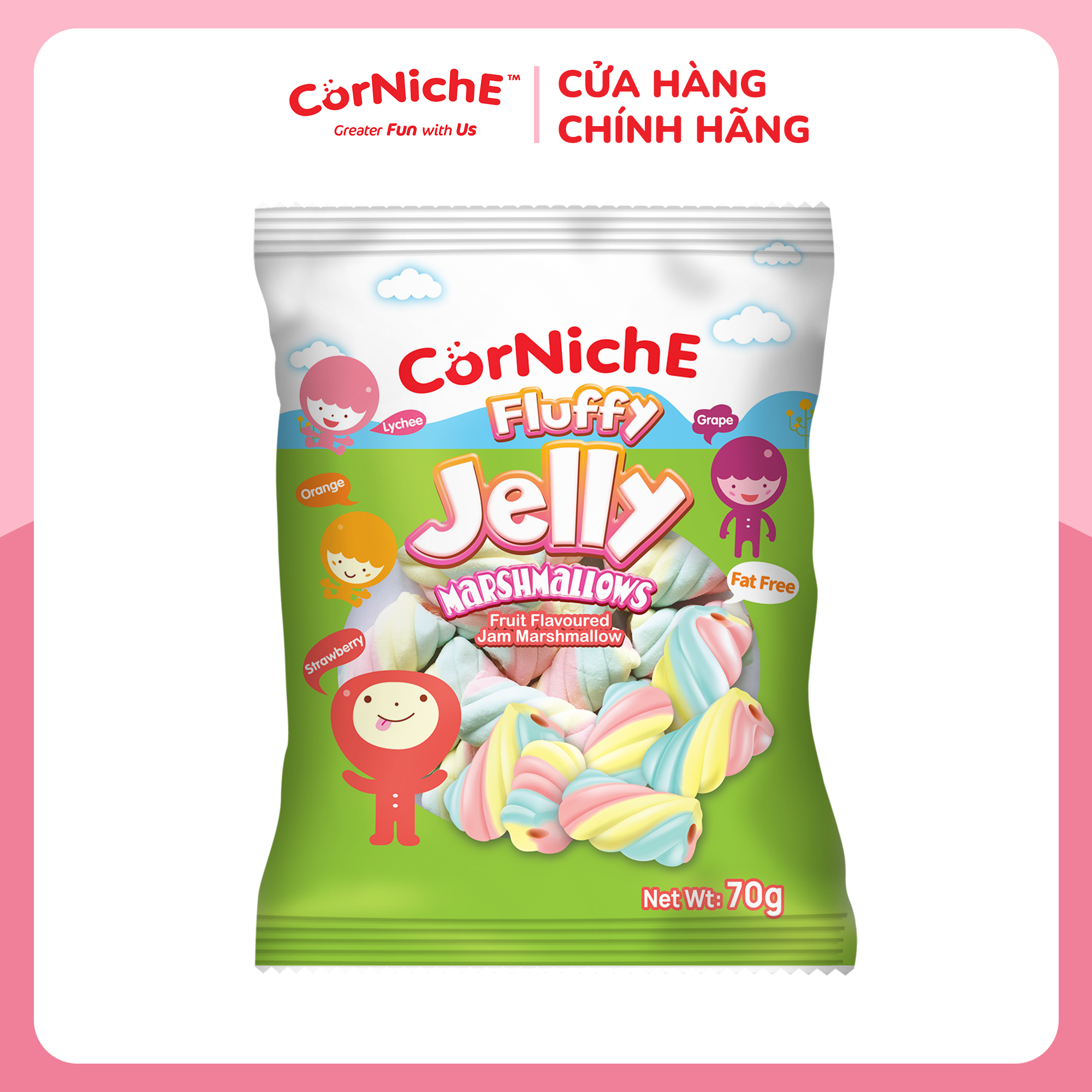 Kẹ dẻo Marshmallows Fluffy jelly 70g