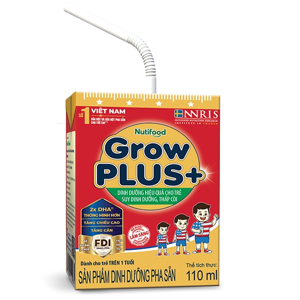 Sữa Pha Sẵn  nutifood Grow Plus+ đỏ 110ml