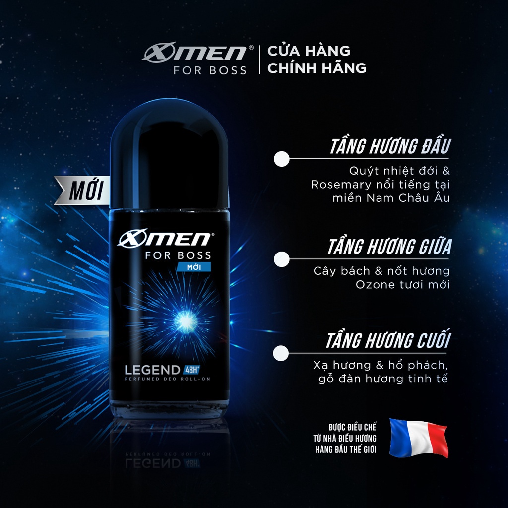 Lăn khử mùi X-men For Boss Legend 25ml/chai (Hàng KM)
